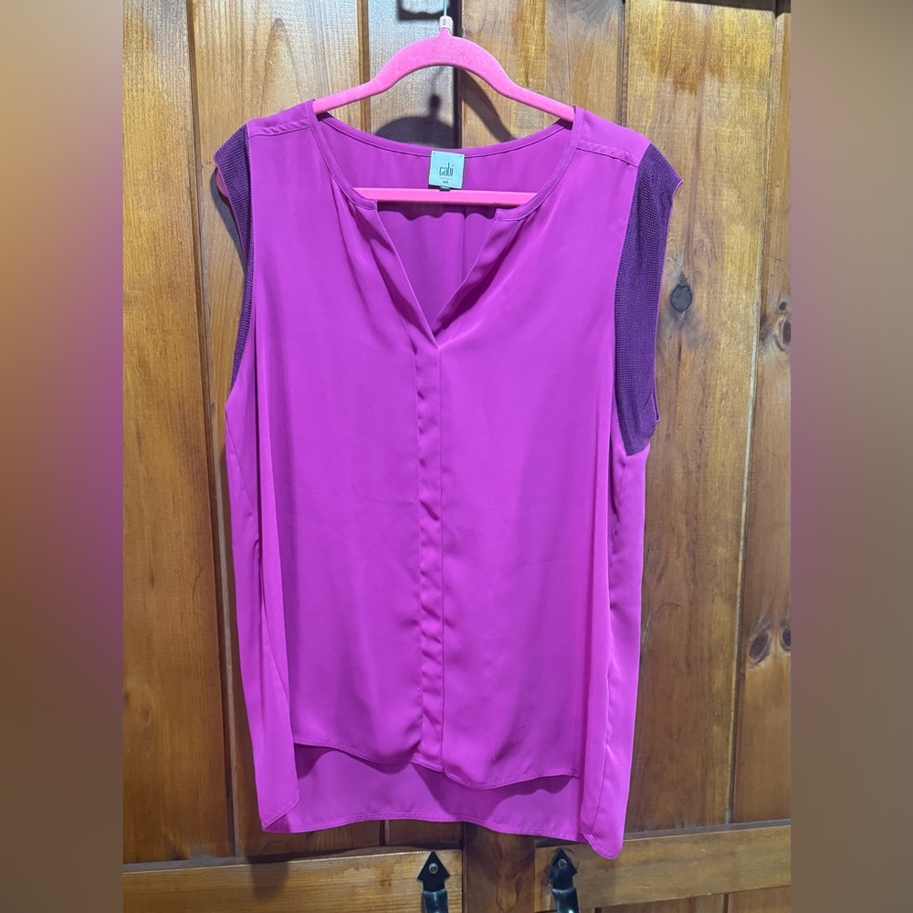 CAbi Fuchsia Sleeveless Blouse